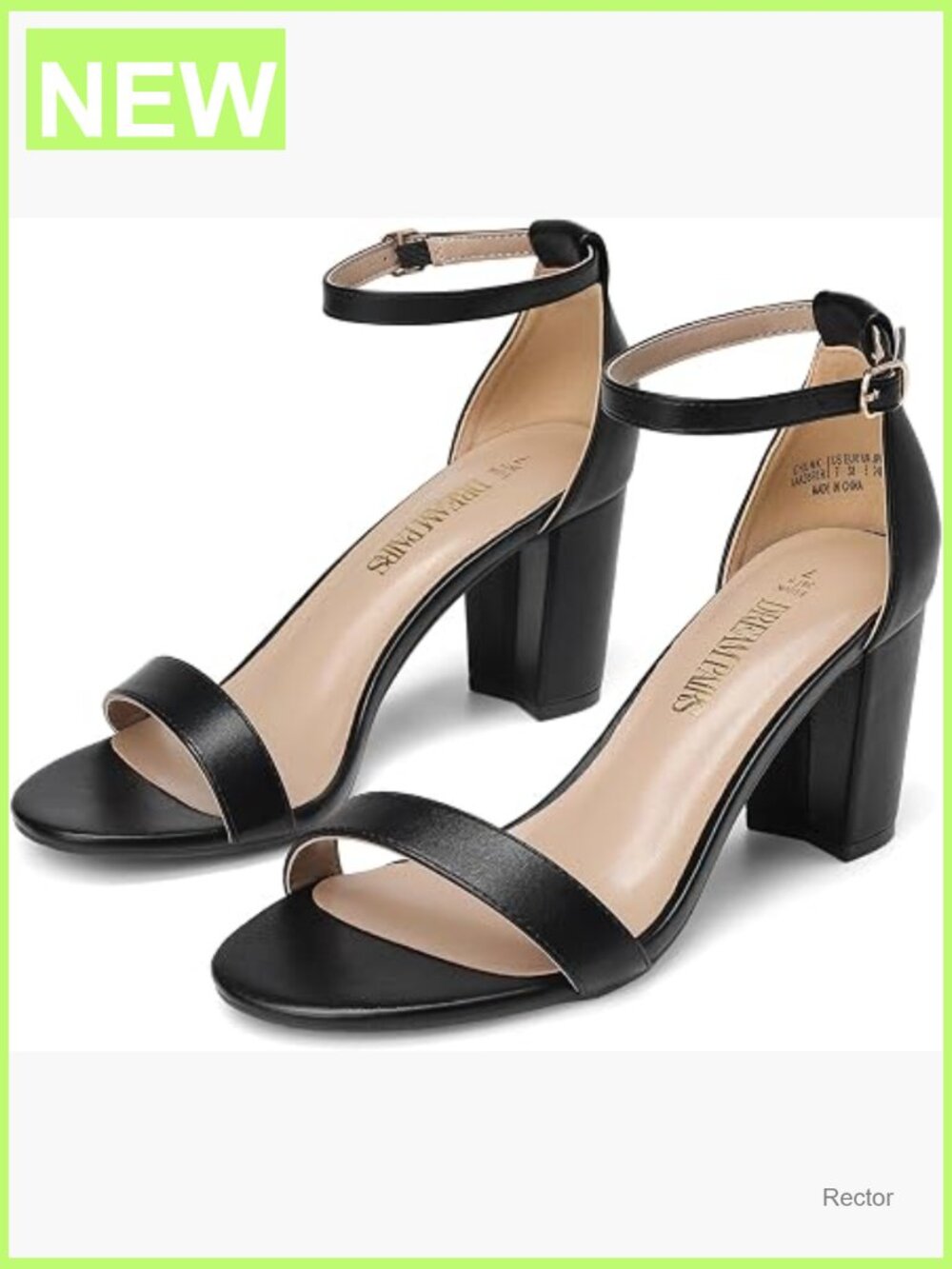Chunky Block Heel Sandals with Ankle Strap 3in Heel